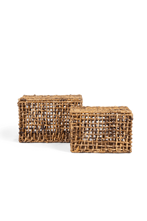 Rectangular Weaved Abaca Basket Set (2) | dBodhi Rinjani | OROA.com