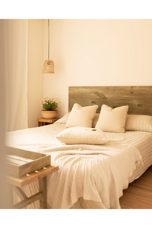 Straight-Cut Pine Wood Headboard | Decowood Flanders | Oroa.com