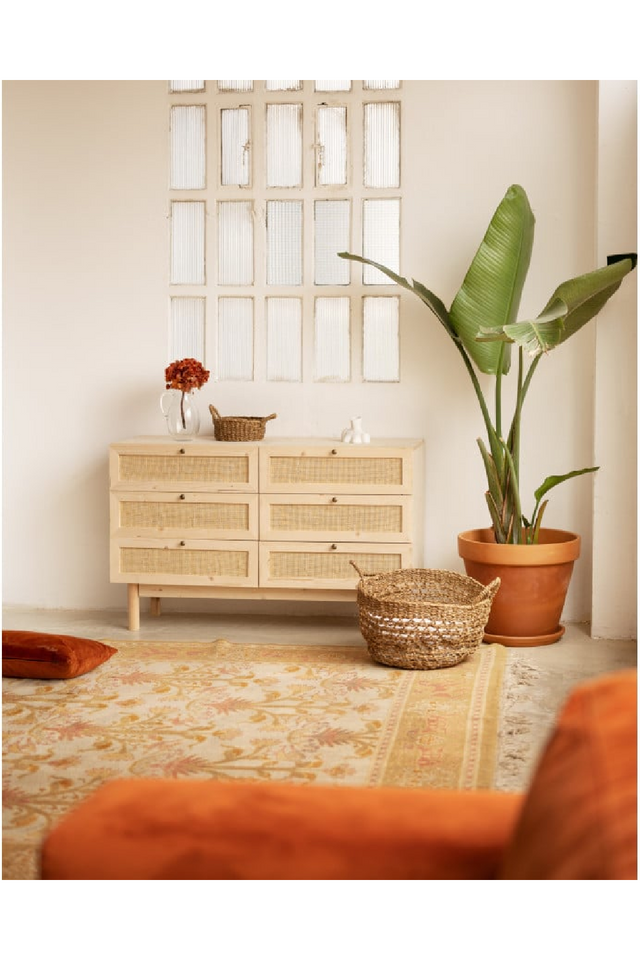 Rattan Weave 6-Drawer Chest | Decowood Frida | Oroa.com