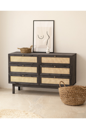 Rattan Weave 6-Drawer Chest | Decowood Frida | Oroa.com