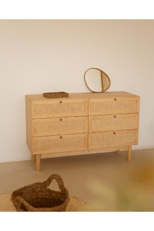 Rattan Weave 6-Drawer Chest | Decowood Frida | Oroa.com