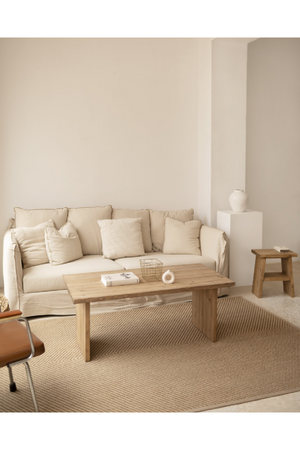 Solid Pine Minimalist Coffee Table | Decowood Frida | Oroa.com