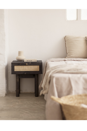 Rattan Drawer Bedside Table | Decowood Frida | Oroa.com