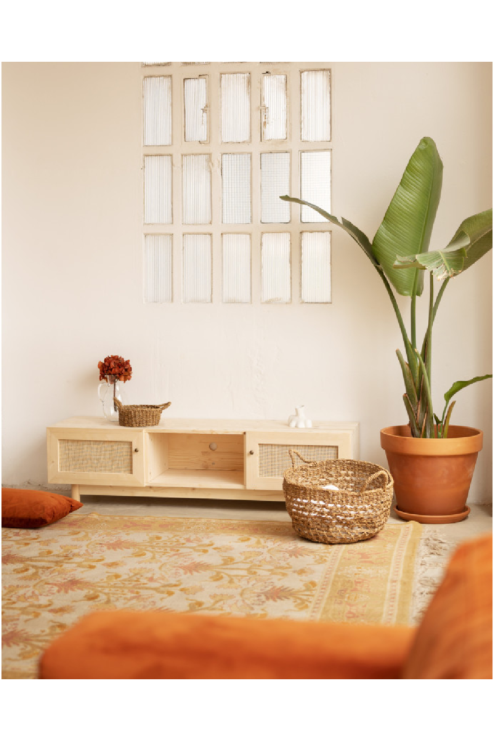 Rattan 2-Door Media Unit | Decowood Frida | Oroa.com