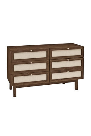 Wood Framed Fabric 6-Drawer Chest | Decowood Linen | Oroa.com