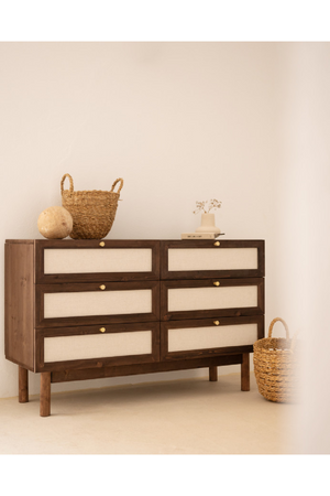 Wood Framed Fabric 6-Drawer Chest | Decowood Linen | Oroa.com