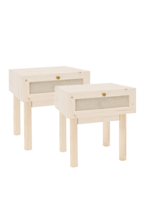 Fabric 1-Drawer Bedside Tables (2) | Decowood Linen | Oroa.com