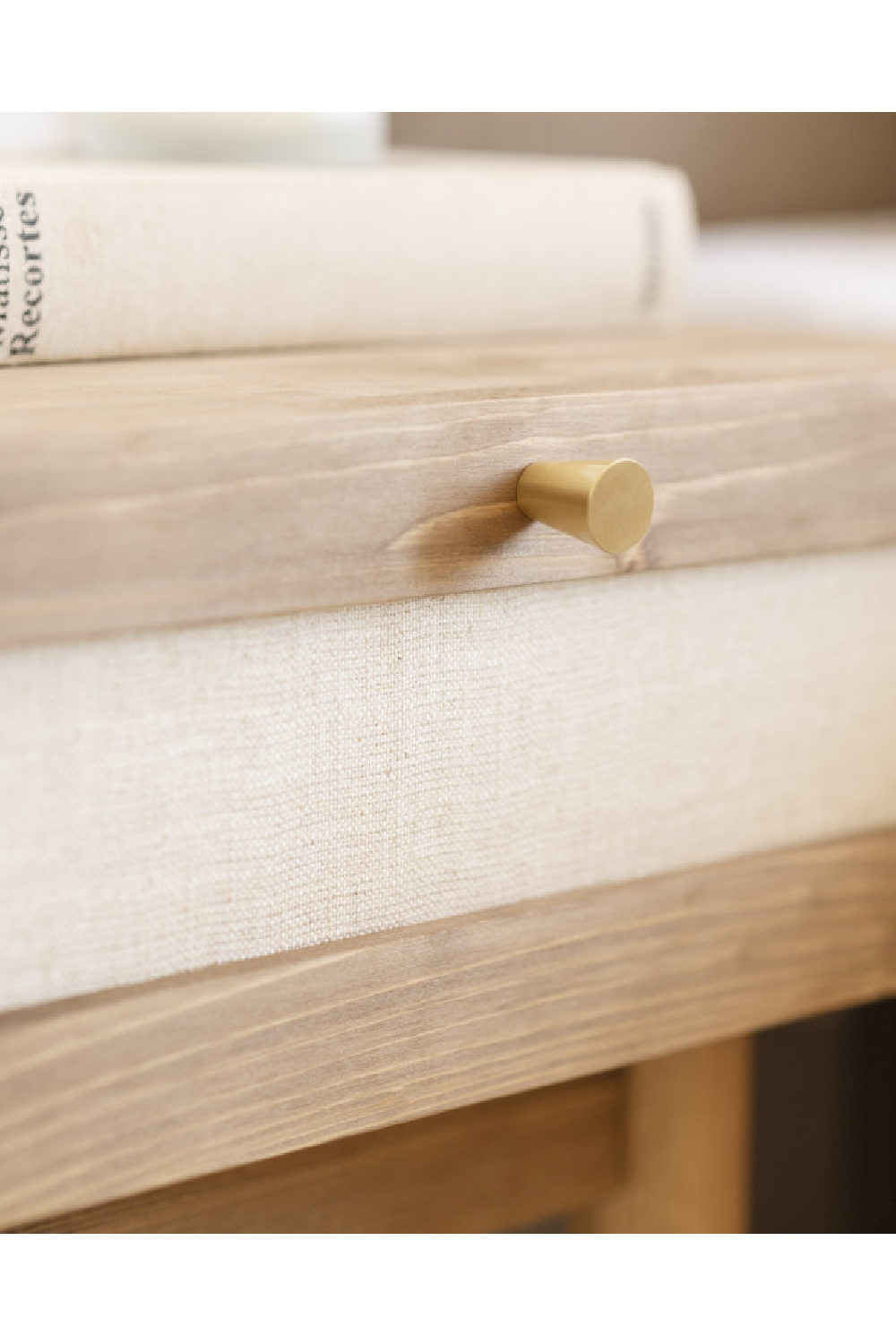 Fabric 1-Drawer Bedside Table | Decawood Linen | Oroa.com