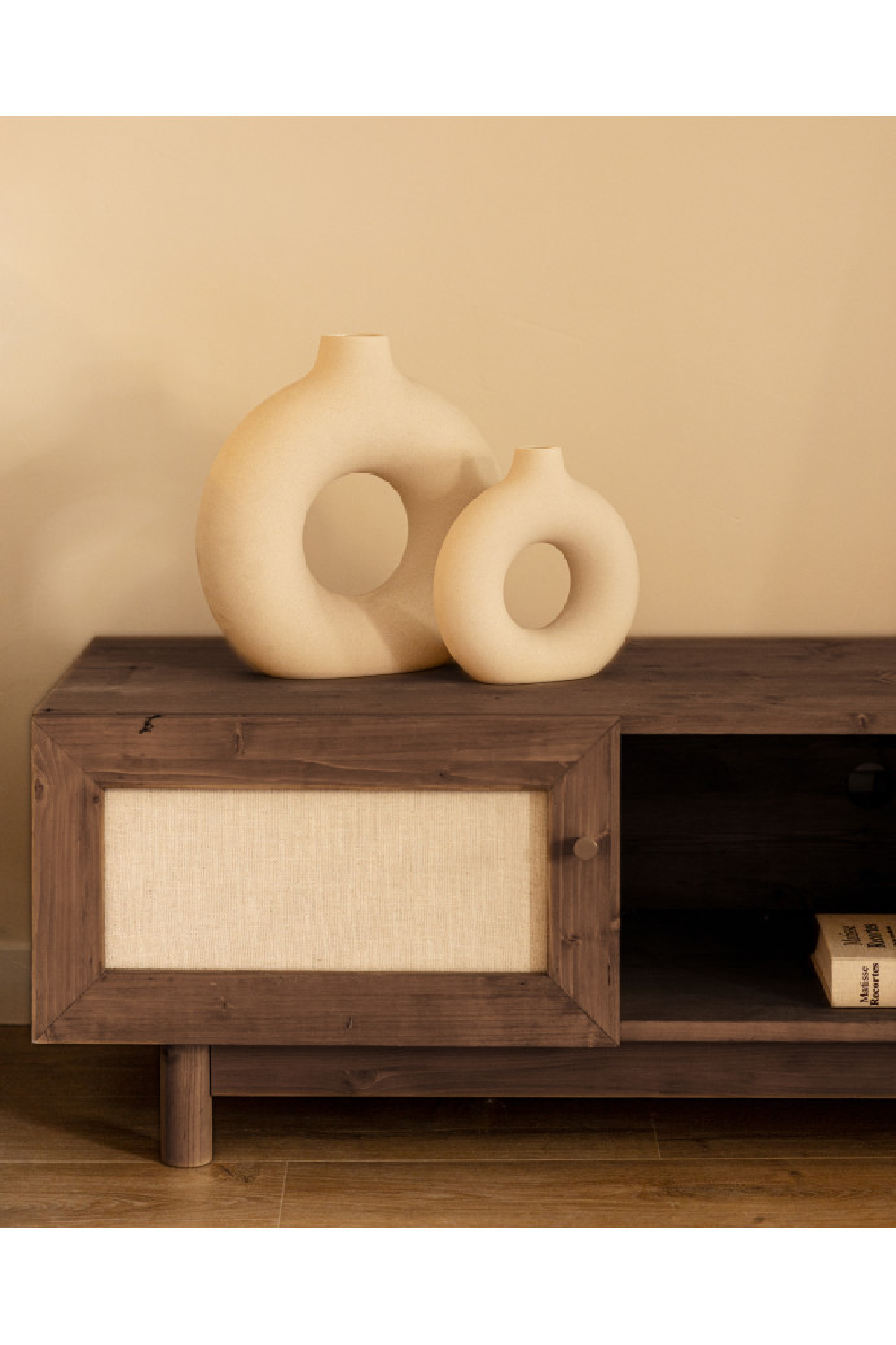 Fabric 2-Door TV Stand | Decowood Linen | Oroa.com