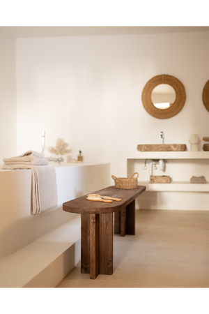 Oval Solid Wood Bench | Decowood Tokyo | Oroa.com