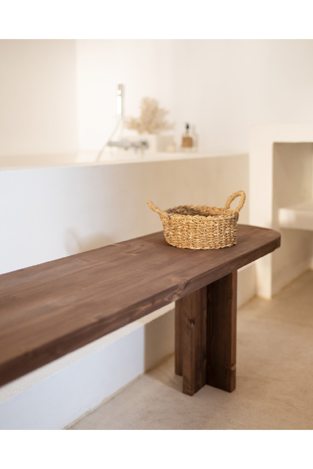 Oval Solid Wood Bench | Decowood Tokyo | Oroa.com