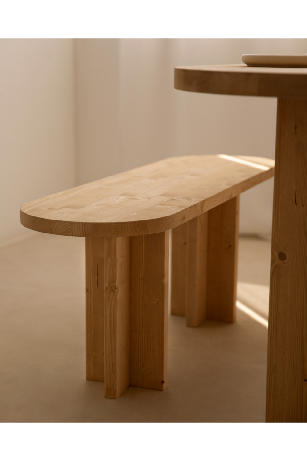 Oval Solid Wood Bench | Decowood Tokyo | Oroa.com