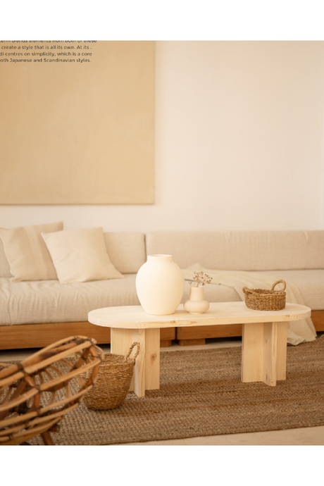Japandi Oval Coffee Table | Decowood Tokyo | Oroa.com