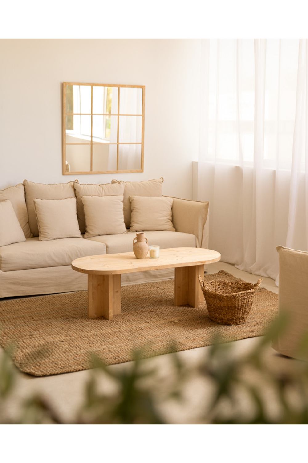 Japandi Oval Coffee Table | Decowood Tokyo | Oroa.com