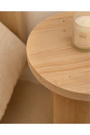 Japandi Round Bedside Table | Decowood Tokyo | Oroa.com