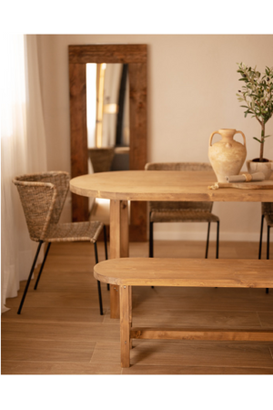 Round Edged Wooden Bench | Decowood Olivia | Oroa.com