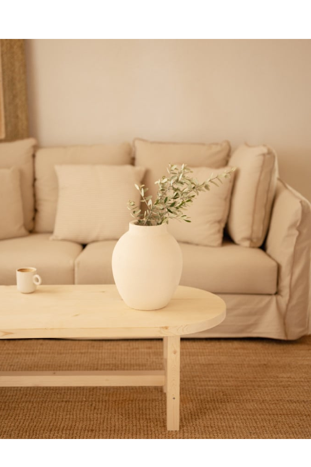 Spruce Wood Oval Coffee Table | Decowood Olivia | Oroa.com