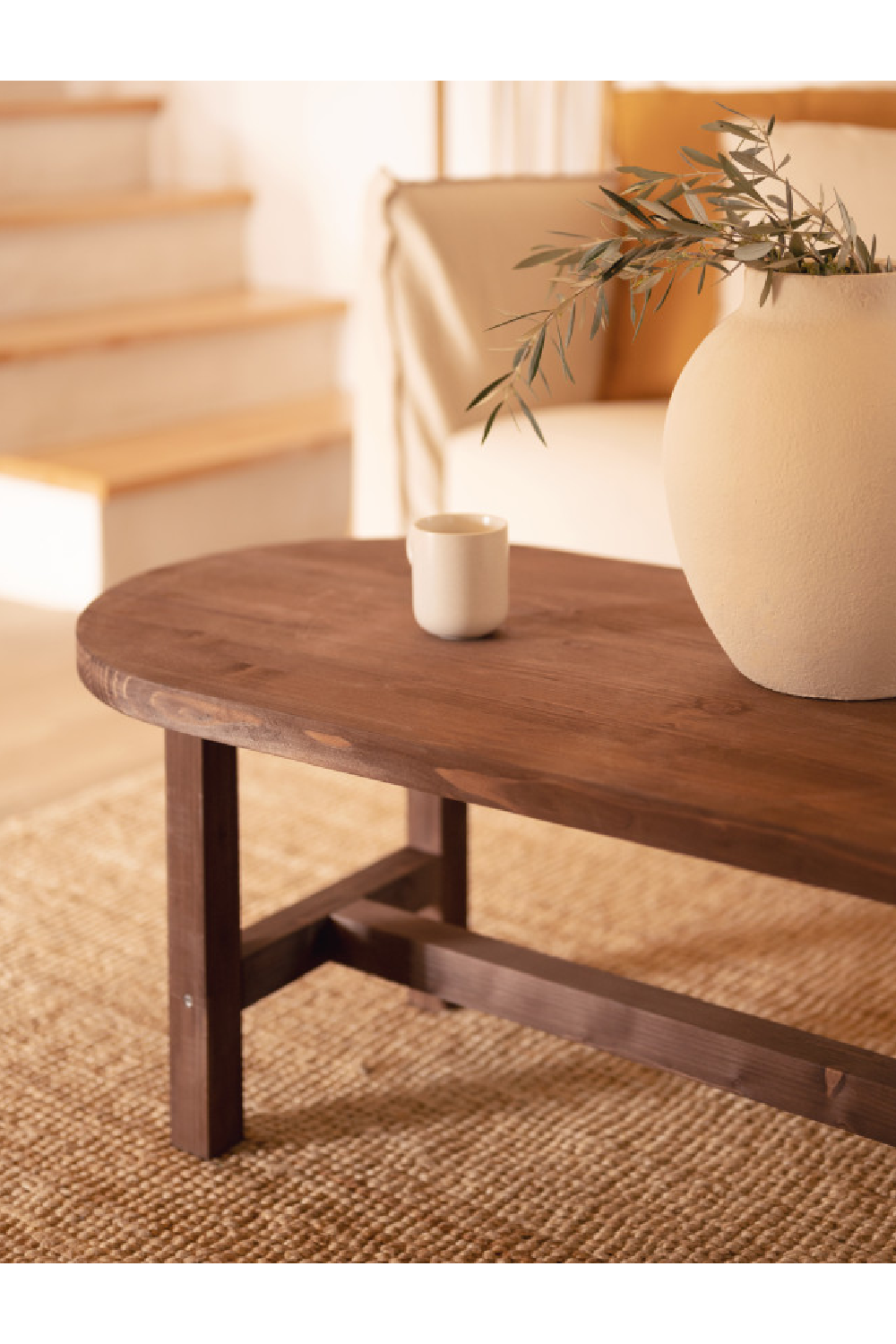 Spruce Wood Oval Coffee Table | Decowood Olivia | Oroa.com