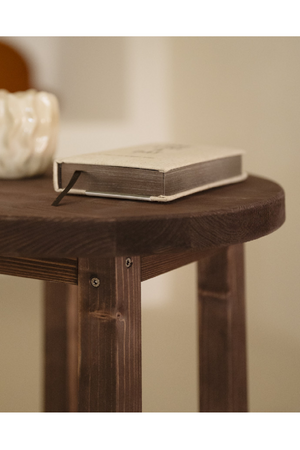 Round Wooden Bedside Table | Decowood Olivia | Oroa.com