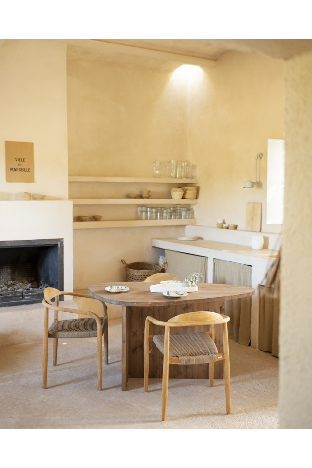 Organic-Shaped Wooden Dining Table | Decowood Mur | Oroa.com