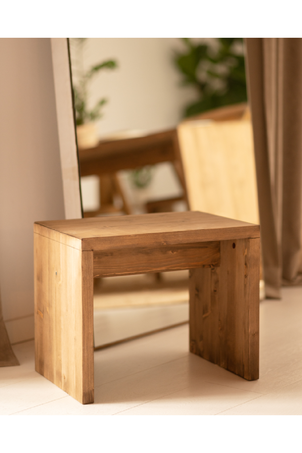 Angular Solid Wood Stool | Decowood Telva | Oroa.com