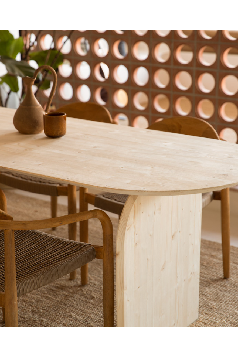 Wooden Oval Coffee Table | Decowood Bloom | Oroa.com