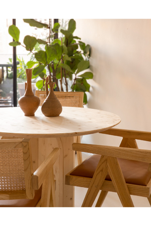 Round Solid Wood Dining Table | Decowood Bloom | Oroa.com