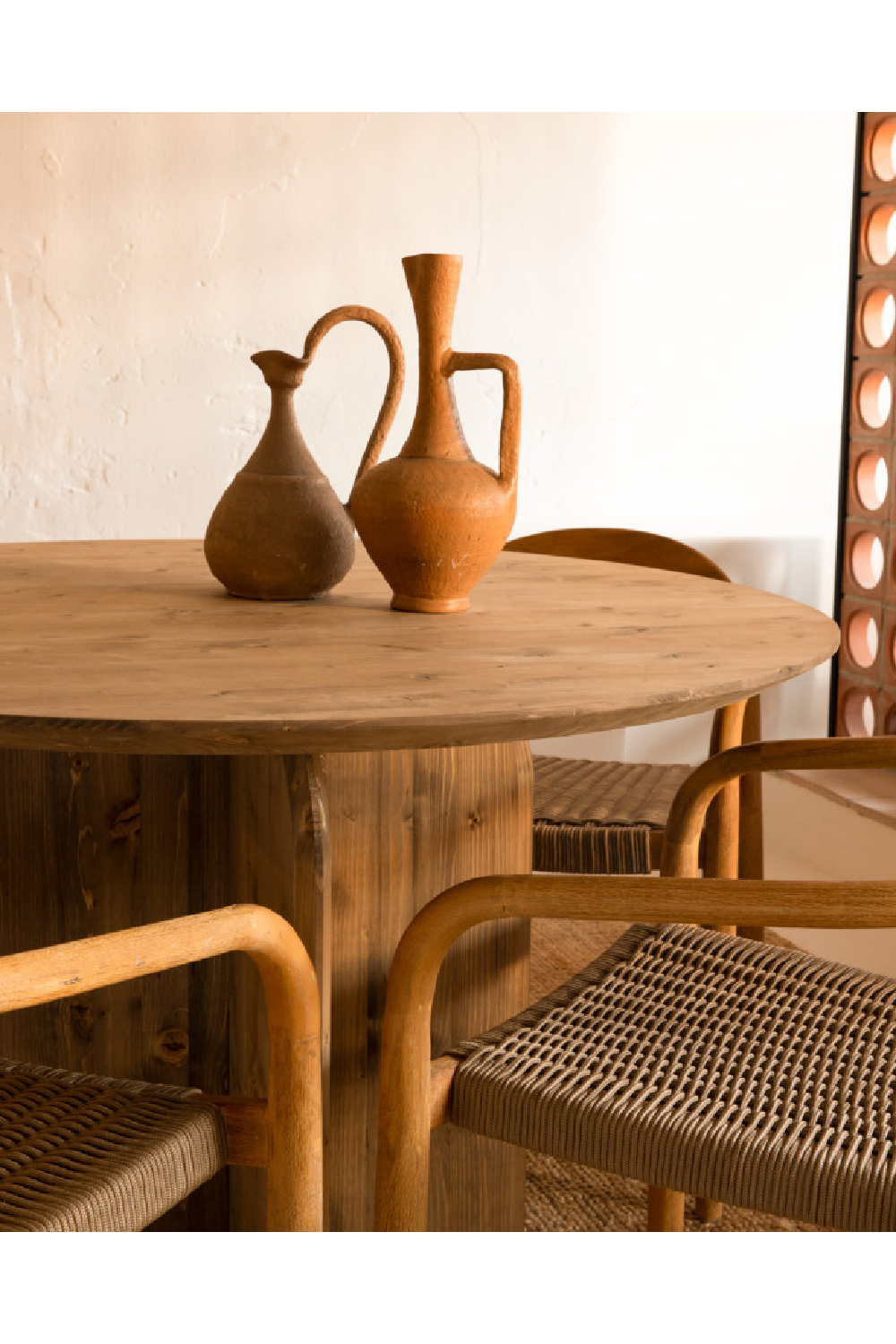 Round Solid Wood Dining Table | Decowood Bloom | Oroa.com