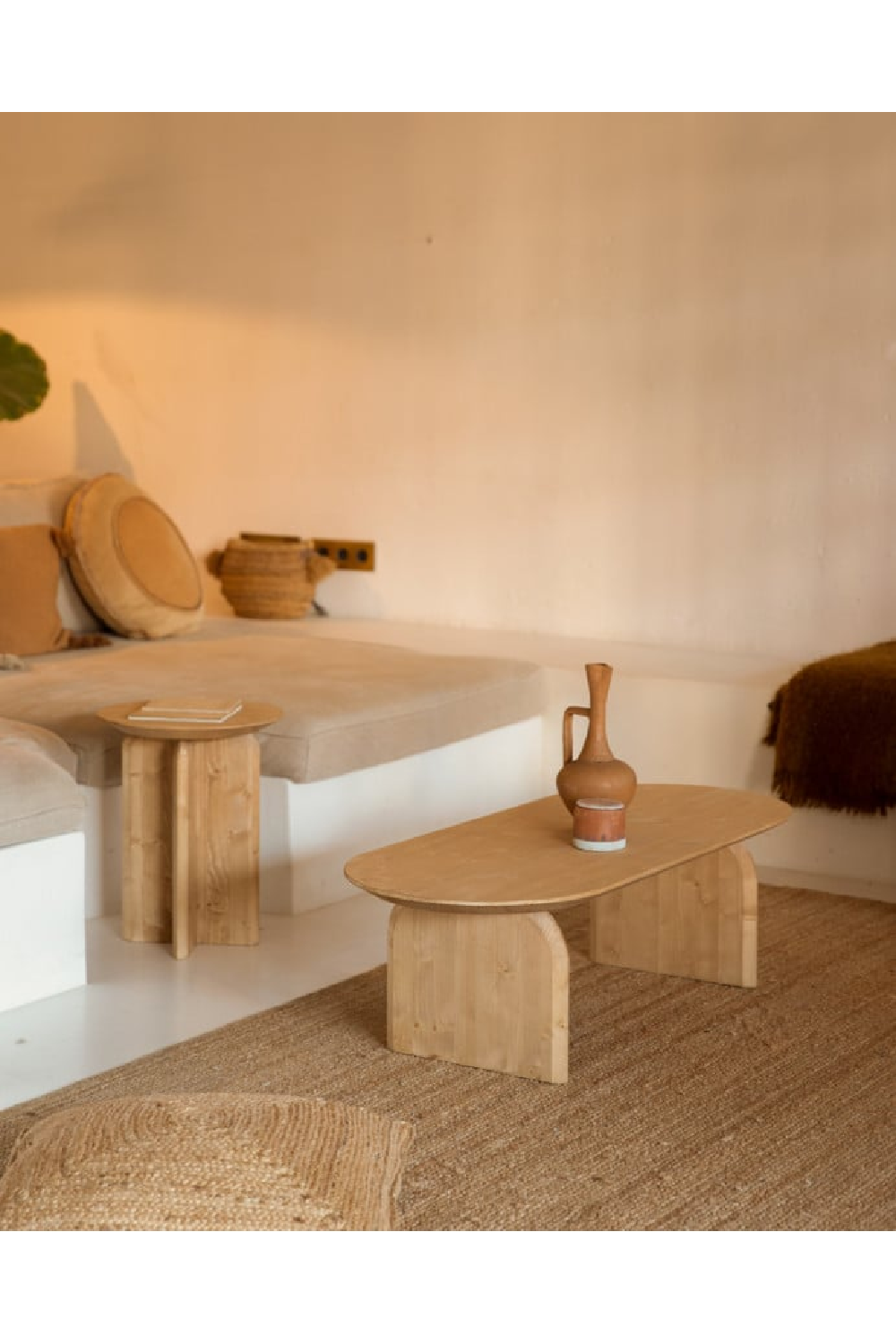 Wooden Oval Coffee Table | Decowood Bloom | Oroa.com