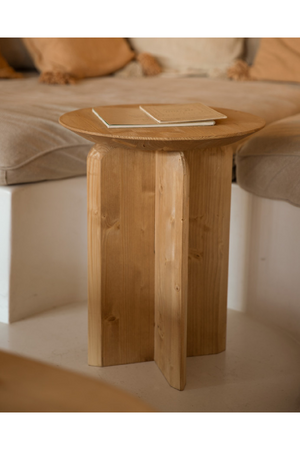 Round Solid Wood Side Table | Decowood Bloom | Oroa.com