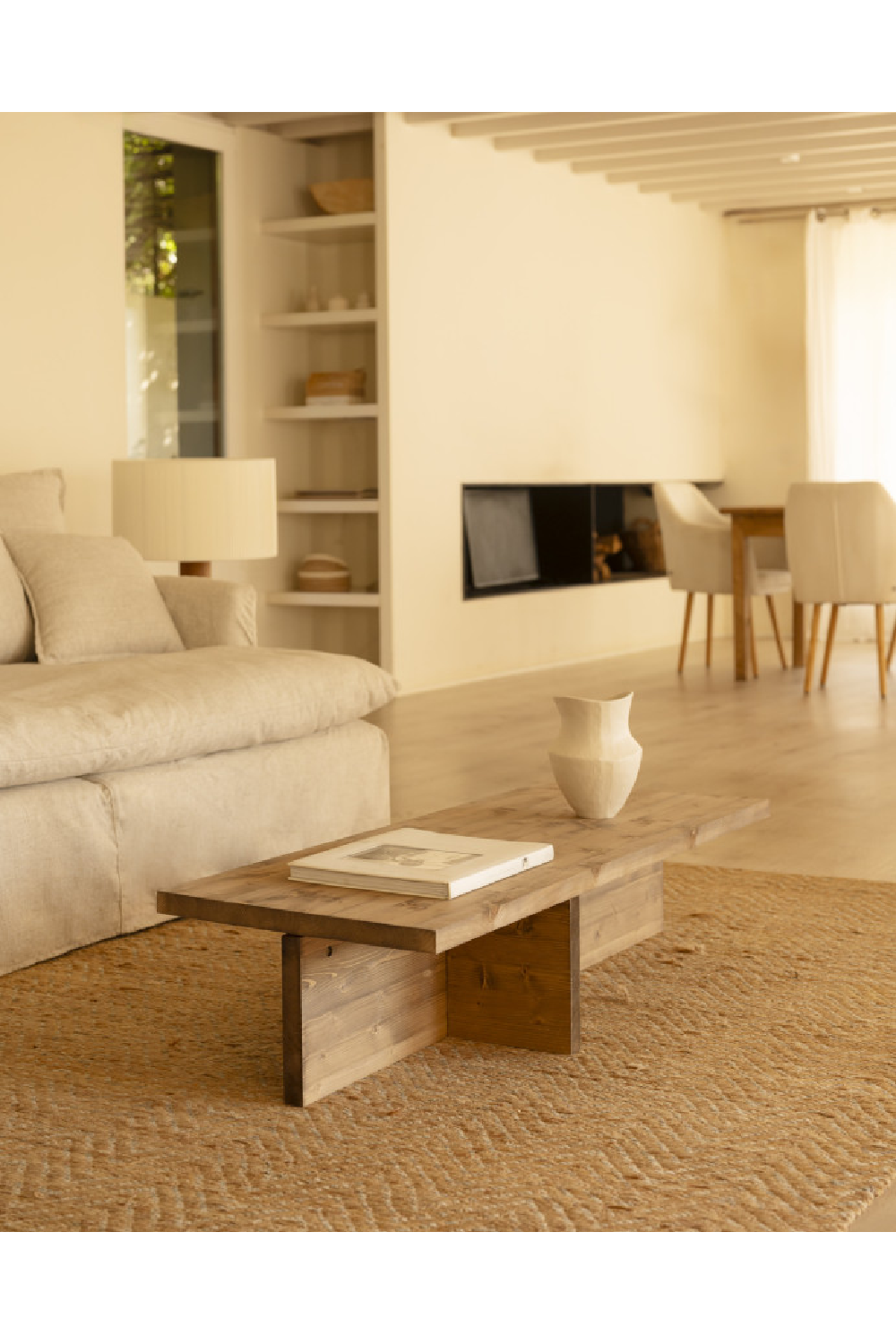 Varnished Wood Coffee Table | Decowood Sam | OROA.com