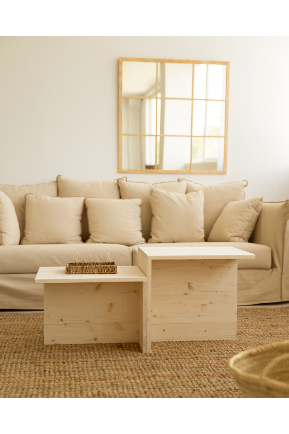 Cantilevered Solid Wood Coffee Tables (2) | Decowood Theo | Oroa.com