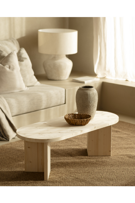 Oval Wood Coffee Table | Decowood Osaka | Oroa.com