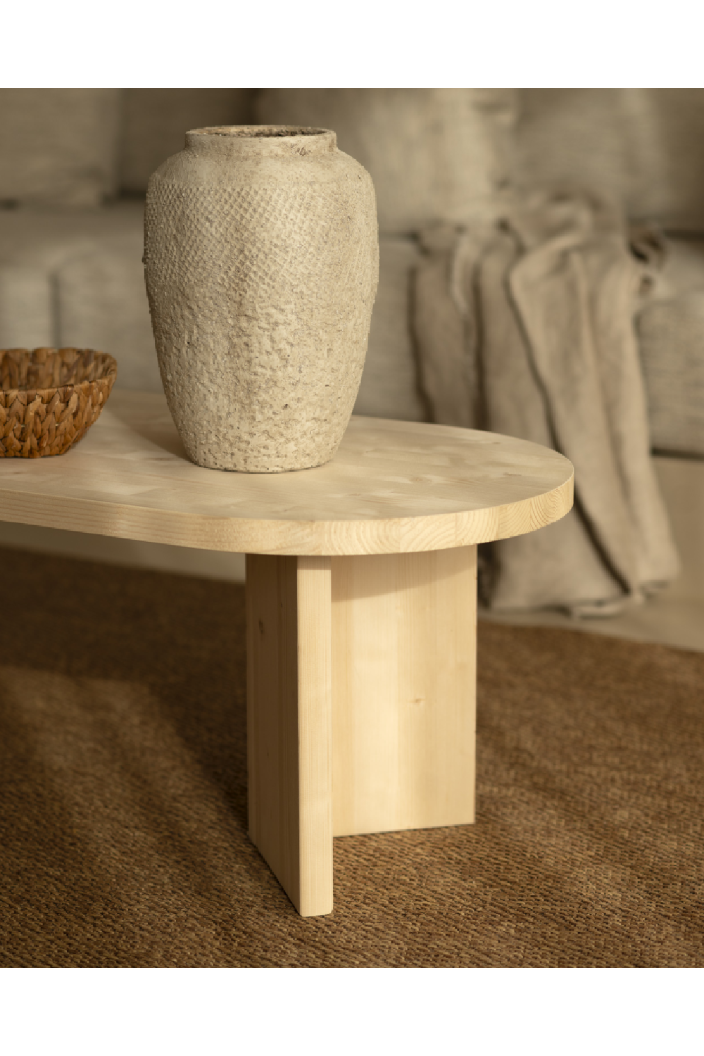 Oval Wood Coffee Table | Decowood Osaka | Oroa.com