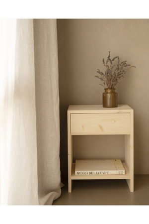 1-Drawer Wooden Bedside Table | Decowood Martina | Oroa.com