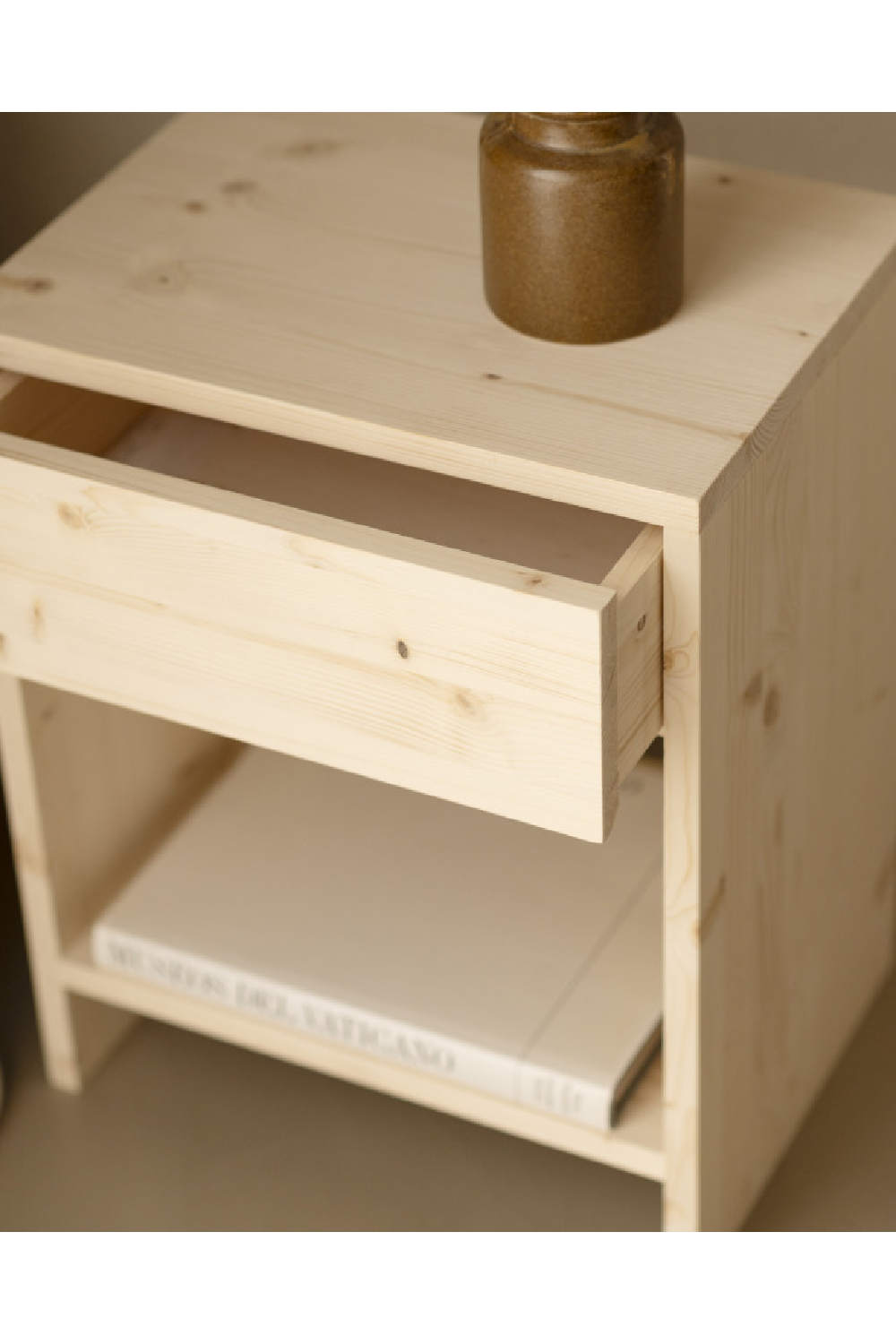 1-Drawer Wooden Bedside Table | Decowood Martina | Oroa.com