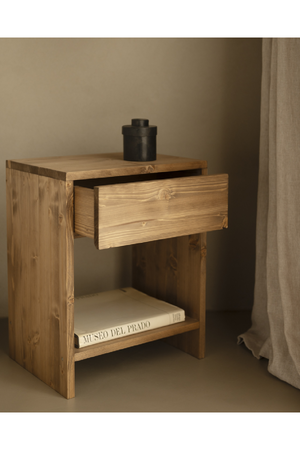 1-Drawer Wooden Bedside Table | Decowood Martina | Oroa.com