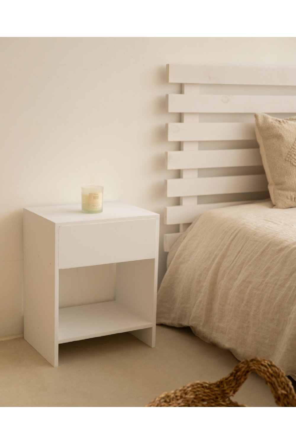 1-Drawer Wooden Bedside Table | Decowood Martina | Oroa.com