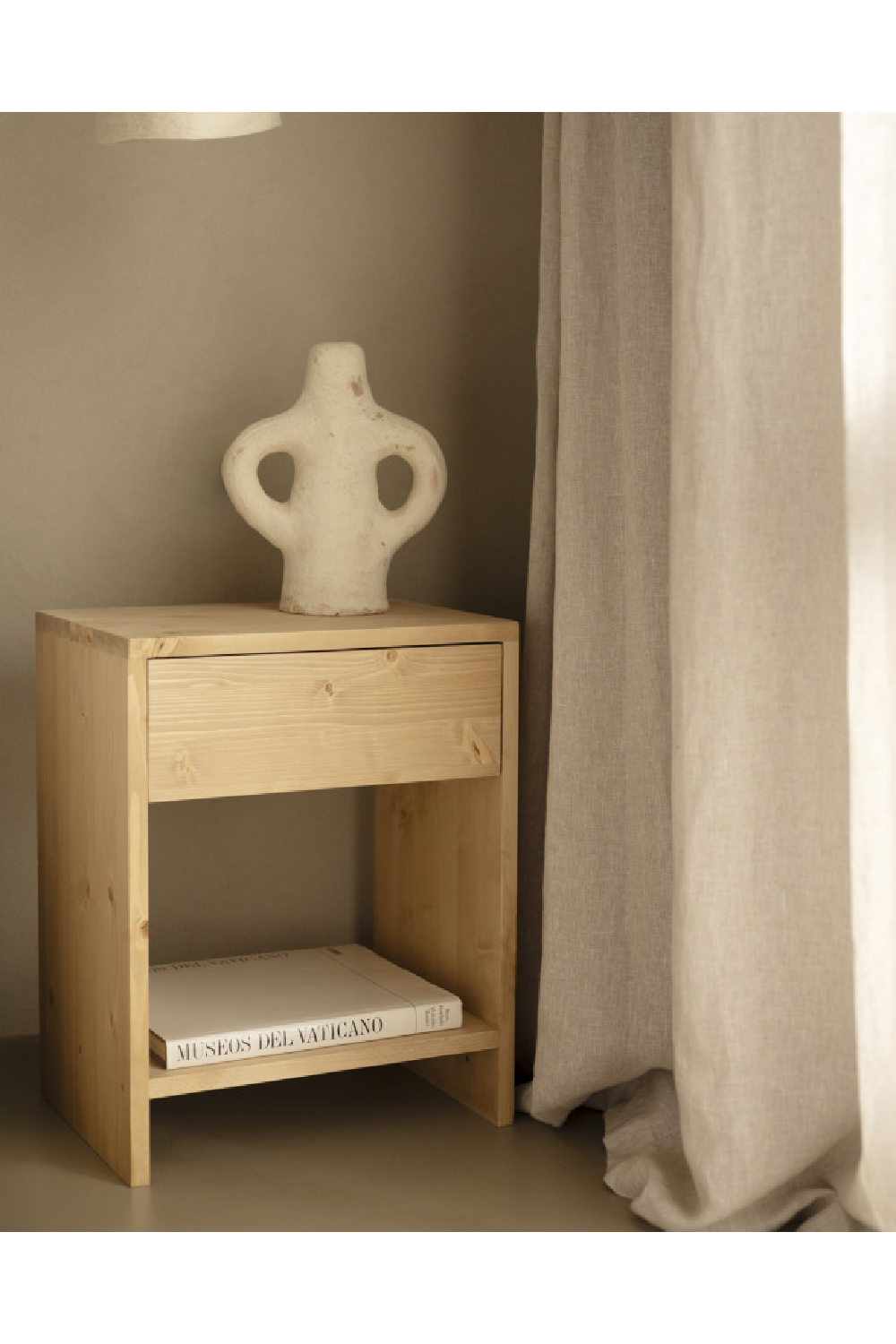 1-Drawer Wooden Bedside Table | Decowood Martina | Oroa.com