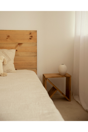 Wooden Headboard and Nordic Bedside Table | Decowood Flandes + Stoke | Oroa.com