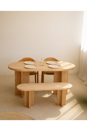 Oval Dining Table and Bench Set | Decowood Tokyo | Oroa.com