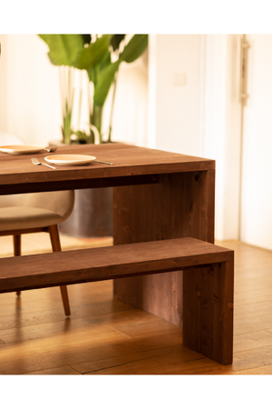 Angular Dining Table and Bench Set | Decowood Telva | Oroa.com