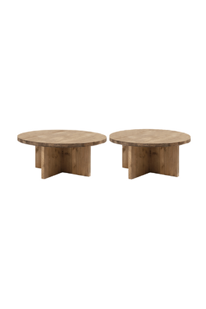Crossed Base Wooden Coffee Tables (2) | Decowood Tokyo | Oroa.com