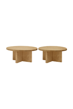 Crossed Base Wooden Coffee Tables (2) | Decowood Tokyo | Oroa.com