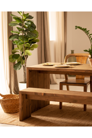 Angular Solid Wood Benches (2) | Decowood Telva | Oroa.com