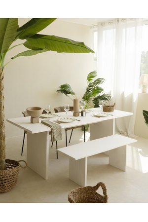 Fluted Wood Legs Bench | Decowood Bali | Oroa.com