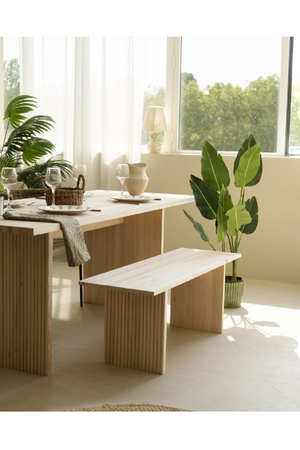 Fluted Wood Legs Bench | Decowood Bali | Oroa.com