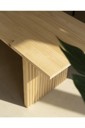 Fluted Wood Legs Bench | Decowood Bali | Oroa.com