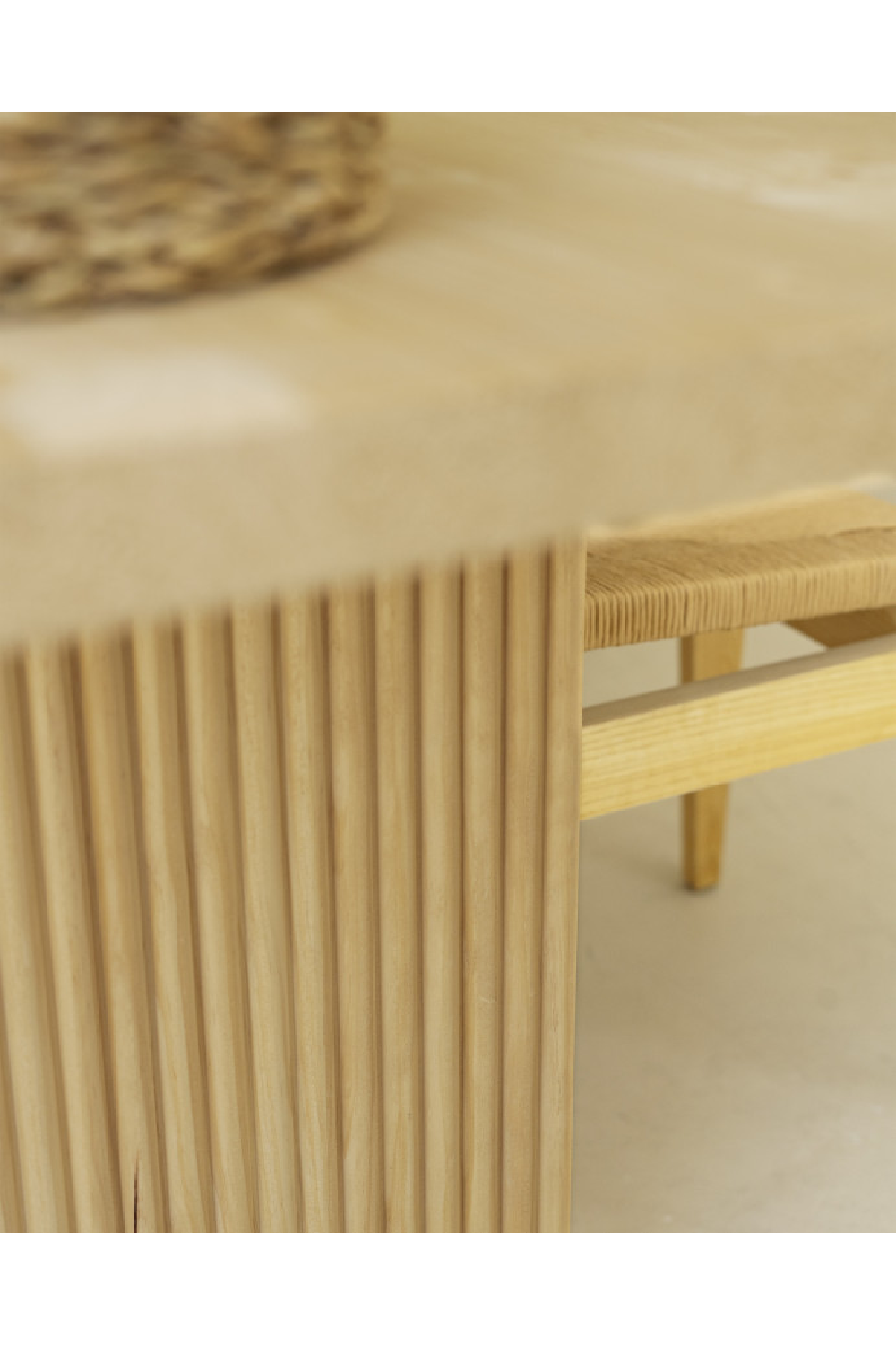 Fluted Wood Legs Dining Table | Decowood Bali | Oroa.com