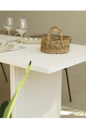 Fluted Wood Legs Dining Table | Decowood Bali | Oroa.com